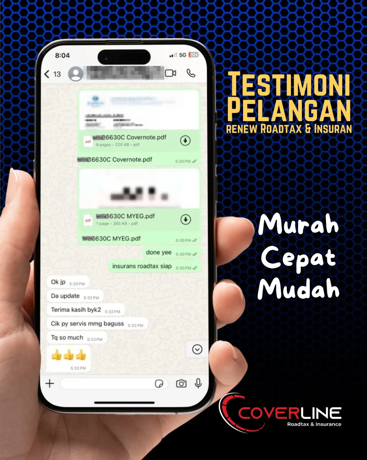Testimoni pelanggan Coverline 2