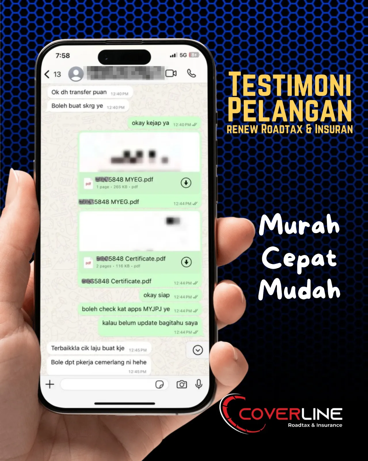 Testimoni pelanggan Coverline 4