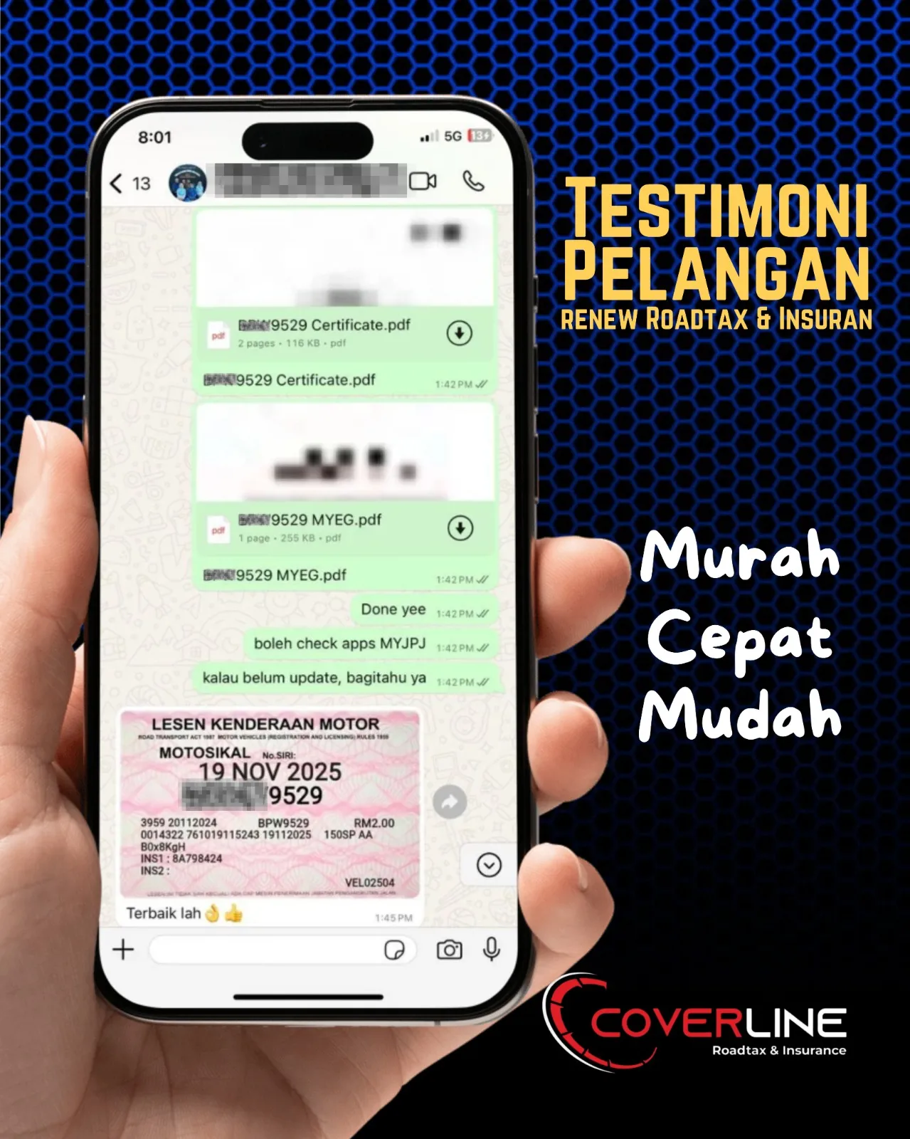 Testimoni pelanggan Coverline 6